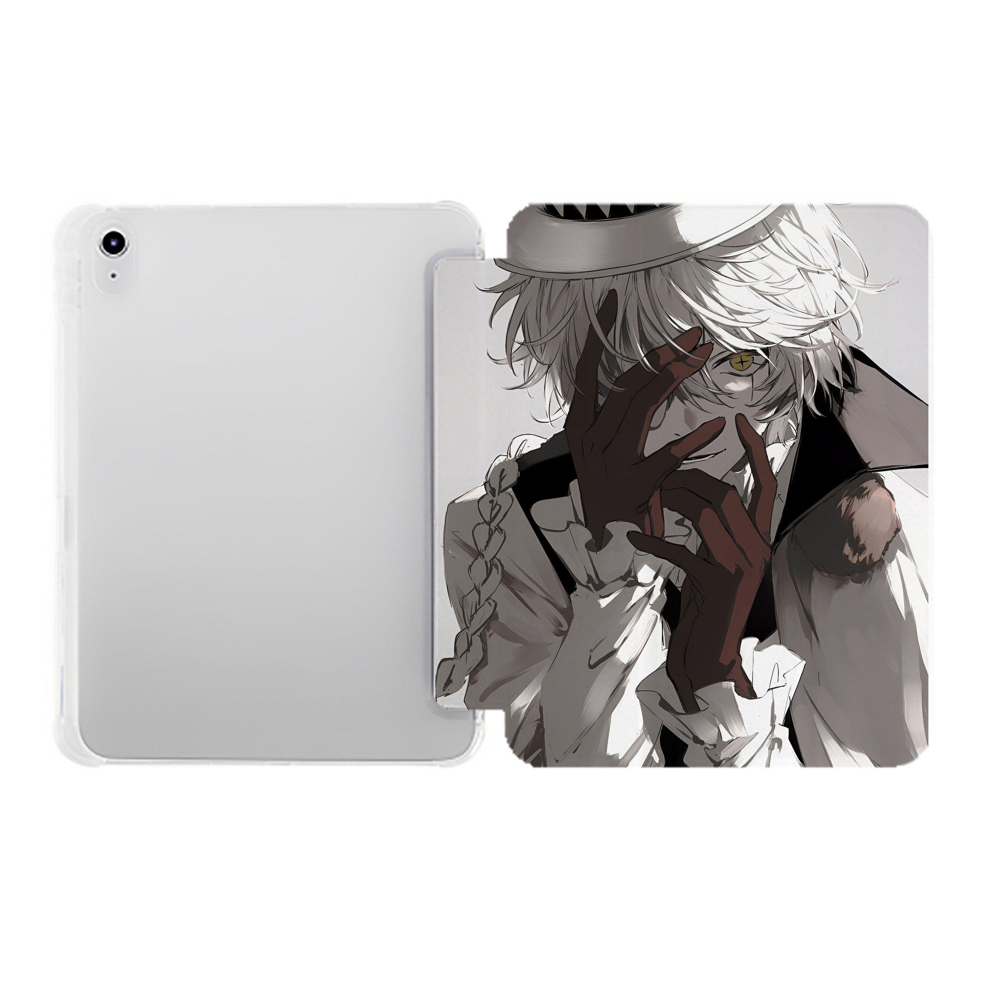 （画像用） 文豪ストレイドッグス Bungo Stray Dogs IPad ケース ペン収納付き 三つ折りスタンド PUレザー×シリコン 対応機種9.5/10.5/10.9インチ